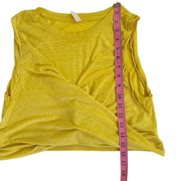 FREE PEOPLE MOVEMENT WOMEN'S TWIST FRONT BOXY TANK TOP YELLOW SIZE LARGE - Picture 3 of 10